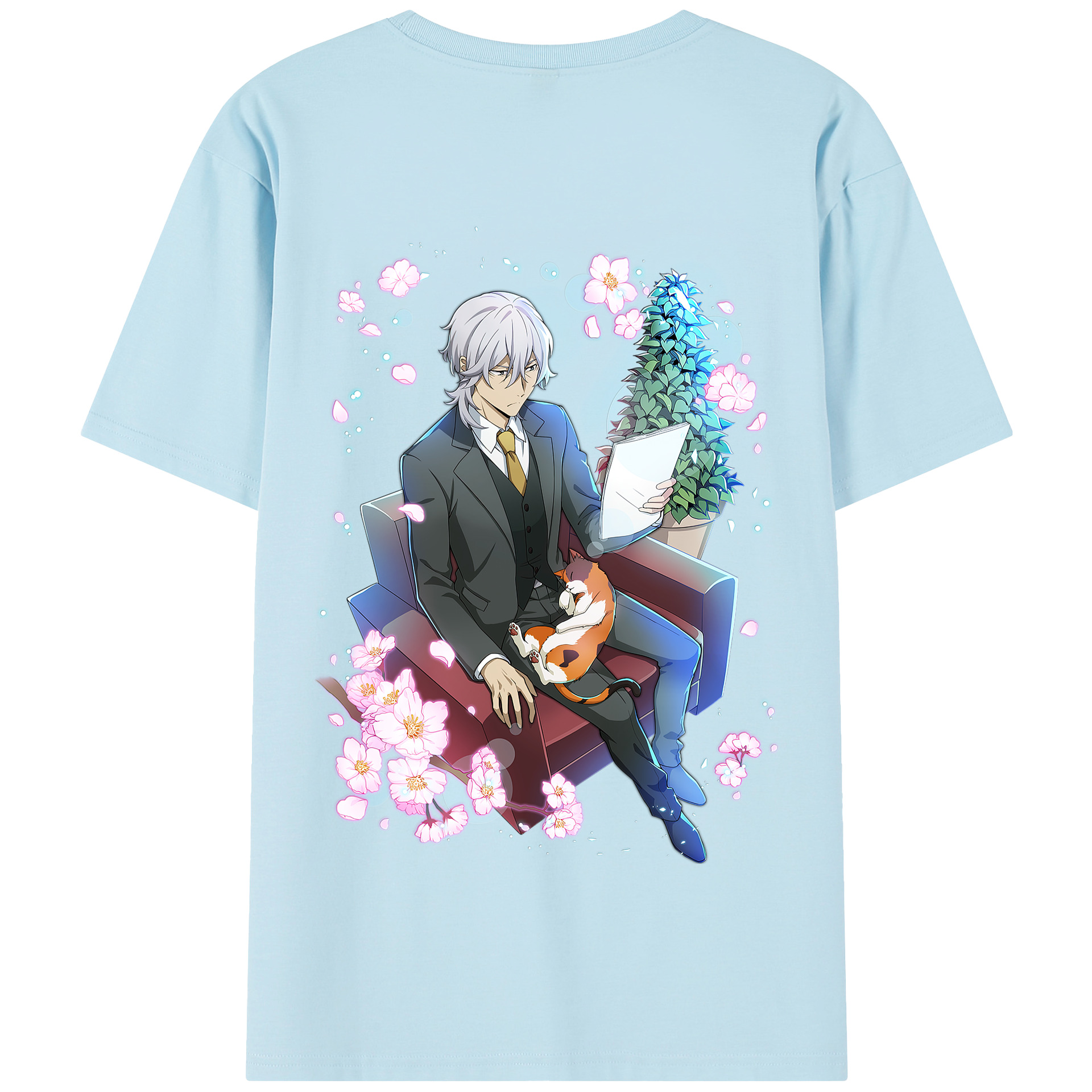 （画像用） 文豪ストレイドッグス Bungo Stray Dogs 綿100％半袖Tシャツ（背面プリント）